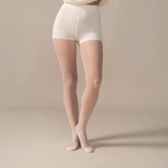 From Rachel - Back Vine Sheer Tights 30D - Cream - B - Picture 2 of 5